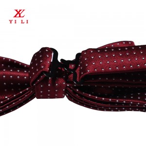 Hinabol nga Silk Mens Classic Dot Party Adjustable Wedding Bow Tie