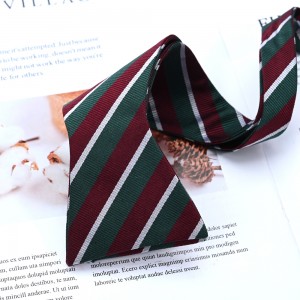 Striped Self Bow Tie for Men Silk Woven Bowtie Wedding Party