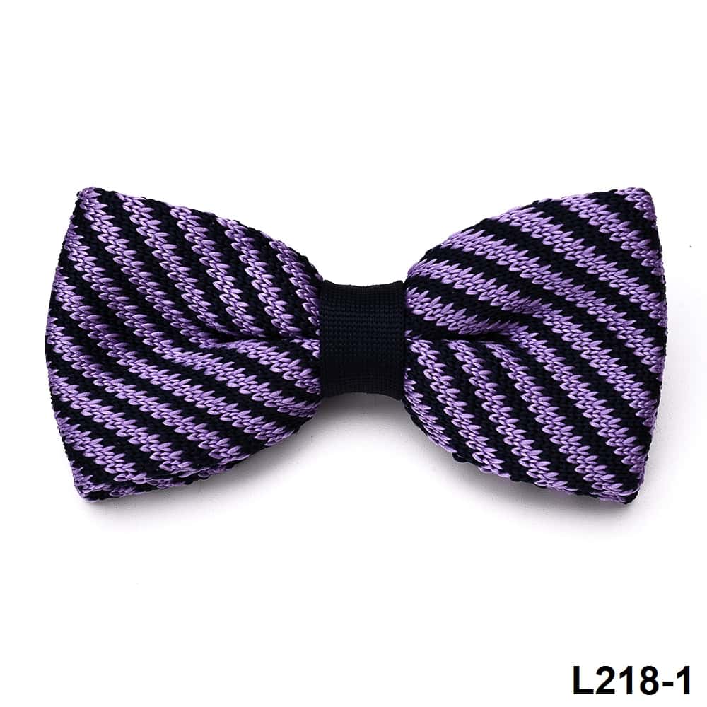 Stripe Knitted Bow Tie