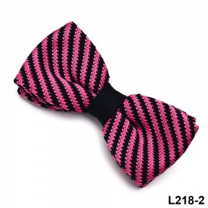 Stripe Knitted Bow Tie
