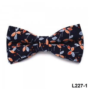 Trendy Flower Brushed Cotton Bow Tie para sa Casual, Party, ug Kasal