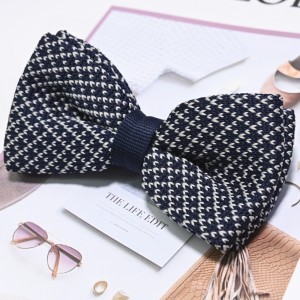 Knit Wool Bow Tie Mens Vintage Adjustable Pre Tied Knitted Woven Bowtie