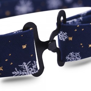 ຜ້າໄຫມ Woven Mens Christmas Pattern Pre-tied Party Bow Tie