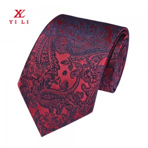 100% Real Mulbeery Silk Handmade Woven Paisley Floral Tie