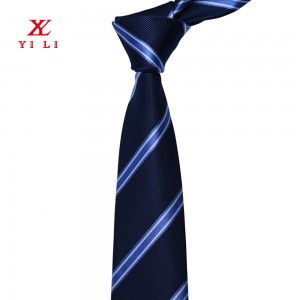 Geweven polyester stropdas met logo op maat en logo aan de onderkant