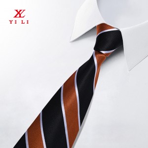 Cravatta logata personalizzata in poliestere intrecciato con logo sul fondo