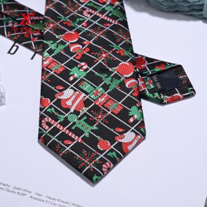 Šilkiniai kalėdiniai kaklaraiščiai vyrams Šventinio sezono vakarėlio kaklaraištis vyriškai Naujiena Linksmas kaklaraištis
