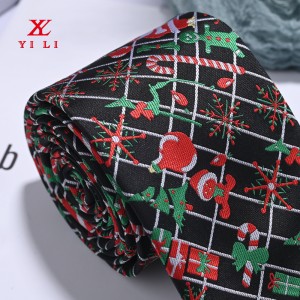 Svilene božićne kravate za muškarce. Blagdanska kravata za zabave. Muška novost, zabavna kravata