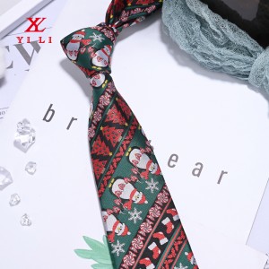 Silk Christmas Ties foar manlju Holiday Season Party Necktie Mens Novelty Fun Tie