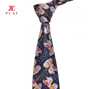 Silk Christmas Ties foar manlju Holiday Season Party Necktie Mens Novelty Fun Tie