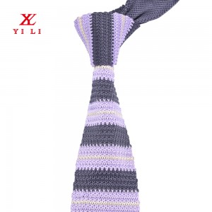 Silk Casual Men’s Knit Tie Slim Skinny Square Necktie