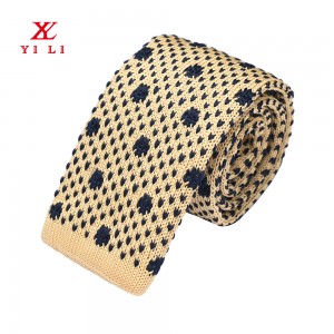 Férfi gyapjú kötött nyakkendő, vékony vékony négyzet alakú nyakkendő