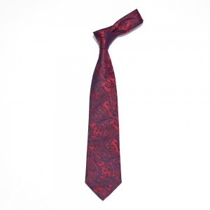 100% សូត្រ Mulbeery ត្បាញដោយដៃផ្ទាល់របស់ Paisley Floral Tie