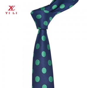 Klasična žakard svilena kravata na točkice za muškarce