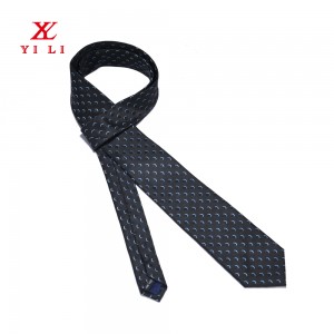 Micro Polyester Polka Dot Ties ng Men's Jacquard Woven Formal Dress Necktie