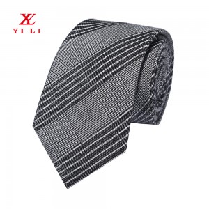 Cravată pentru bărbați în carouri, model formal din tweed, cravată din lână, stil cald