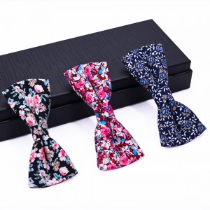 100% Cotton printed Bow Ties New Arrival Colorful Floral Pattern for Men