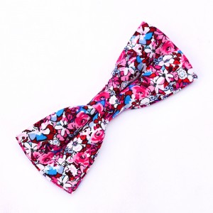 Cà vạt nơ in 100% cotton Hàng mới về Họa tiết hoa đầy màu sắc dành cho nam giới