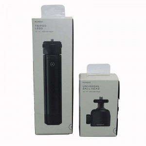 Electronic Packaging / Black Paper Box with Sleeve / Retail Packaging with PET hangtag