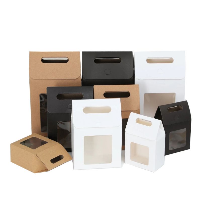 Discount Price Custom Soap Boxes - Kraft grocery food packaging die cut handle Kraft paper bag for Take-away – Yinji