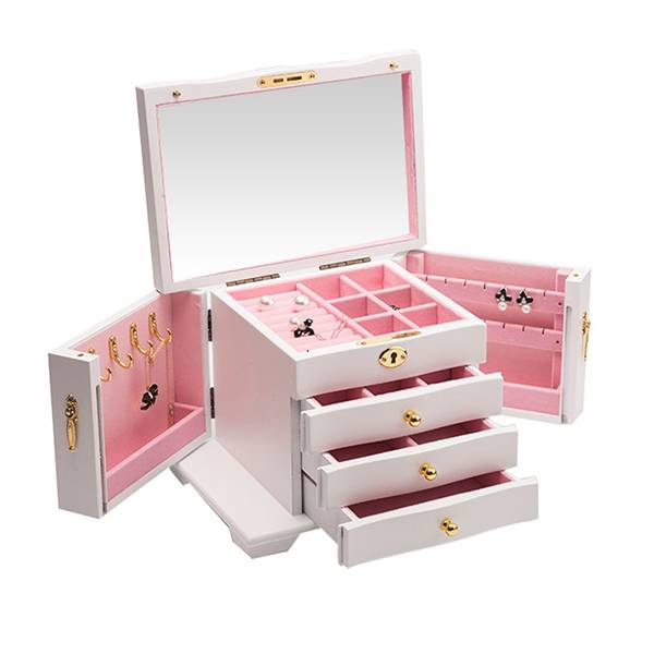 `Jewelry Box Wooden Multifunction Organizer Drawer
