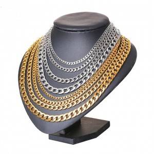Stainless Steel Necklace Cuban Miami Fashion Jewelry Multi-size choker
