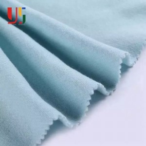 Fashion design poly cotton TC weft plain dyed brushed baby french terry knitting fabric for hoodies