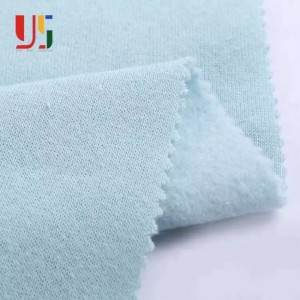 Fashion design poly cotton TC weft plain dyed brushed baby french terry knitting fabric for hoodies