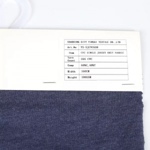 Sweater fabric Cheaper textiles 60%C 40%T CVC single jersey knitted fabric for dress and T-shirt