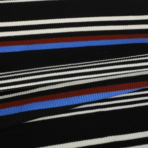 58%Rayon/37%polyester/5%spandex yarn dyed rib fabric