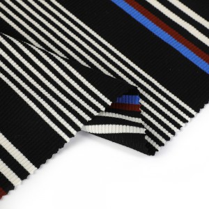 58%Rayon/37%polyester/5%spandex yarn dyed rib fabric