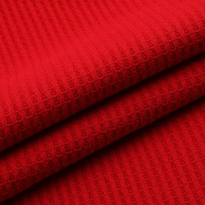 High Quality One Side Brushed Waffle Fabric Polyester Elastane Hacci Fabric for Sweater