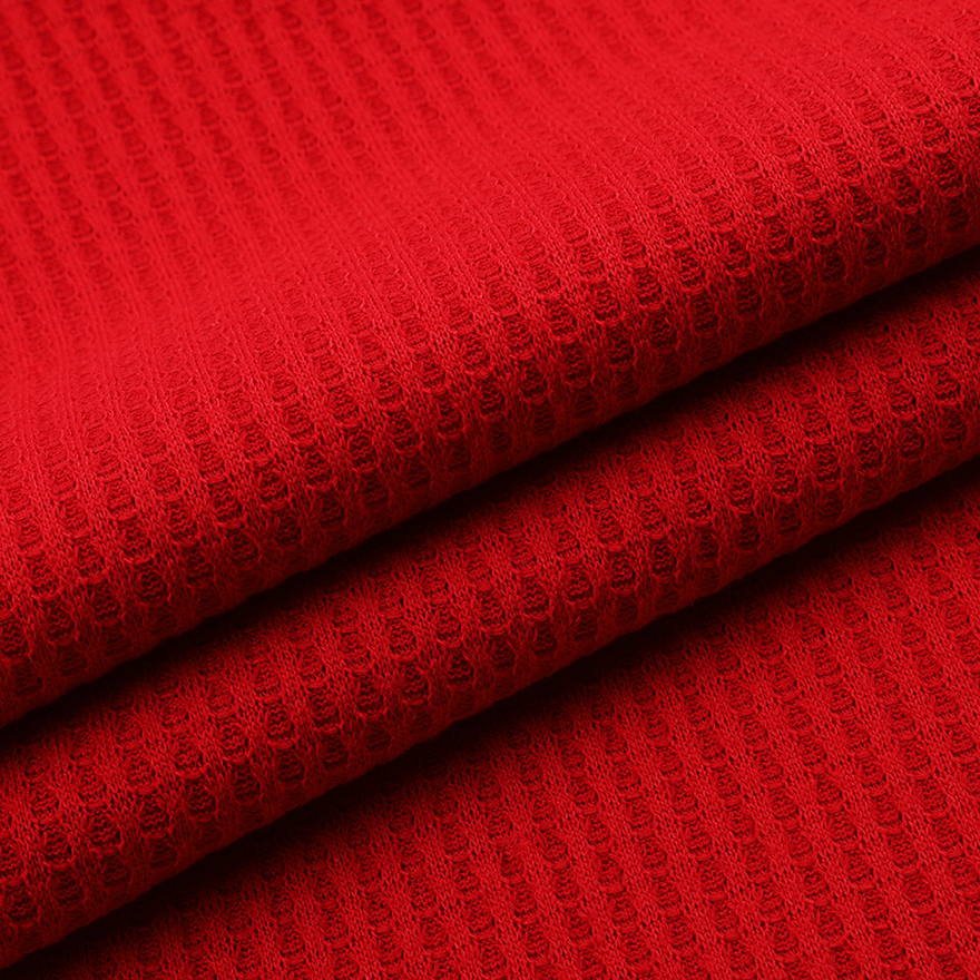 High Quality One Side Brushed Waffle Fabric Polyester Elastane Hacci Fabric for Sweater (3)