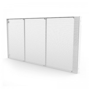 Outdoor indoor P3.91-P7.8 led glass cabinet 500x1000mm Transparent Film Panels Strip grid led screen display