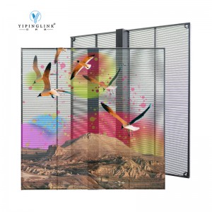 Fashionable Glass Window Wall Mesh Ultra-thin 32S P3.9 Transparent LED Screen