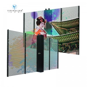 Outdoor Glass Window Wall Mesh P2.8 Transparent LED Screen without Beam