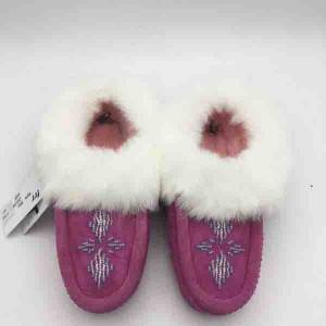 Factory wholesale Sheepskin Manufacturer - Lady Sheepskin indoor slipper with Rabbit fur cuff  – Yiruihe