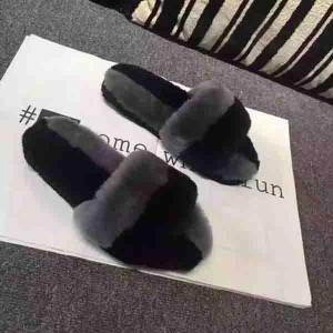 Ladies’ sheepskin slippers Indoor fluffy non-slip sheepskin slippers
