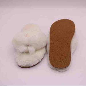 Popular products natural lady’s sheepskin slippers, home warm furry lady winter wool home slippers