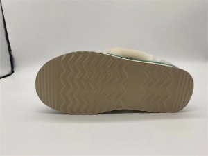 Affordable sheepskin non-slip indoor slippers with rubber sole