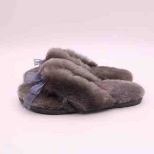 Ladies’ sheepskin wool lined comfortable indoor slippers