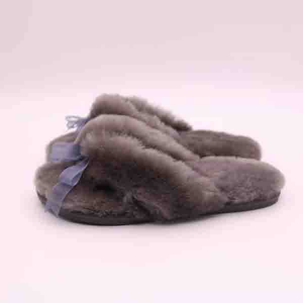 Professional China Sheepskin Footwear - Lady Sheepskin Flip Flops with Bowknot  – Yiruihe