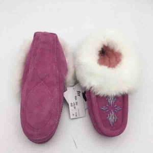 Lady Sheepskin indoor slipper with Rabbit fur cuff