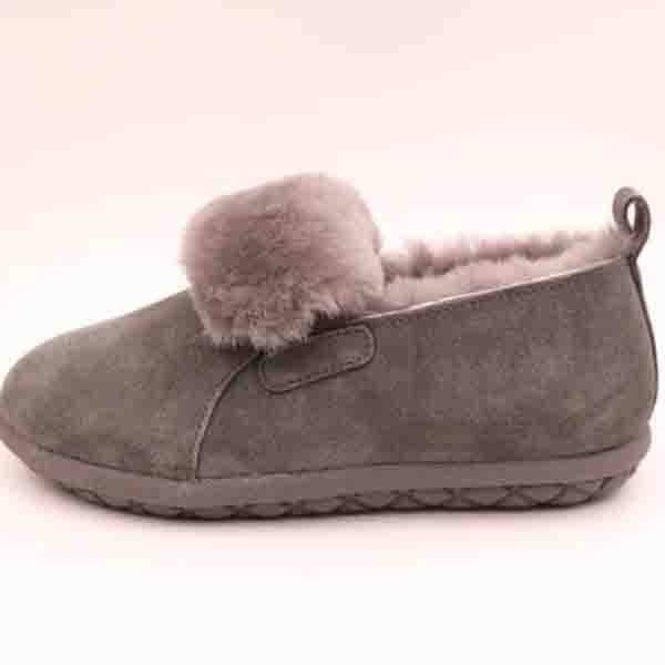 Chinese Professional Womens Australian Merino Shearling-Lined Suede Moccasin Slippers - Lady sheepskin footwear with elastic  – Yiruihe
