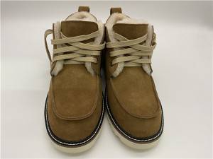 Wholesale Womens Shearling-Lined Leather Hiker Boots - Men Sheepskin Short Boot  – Yiruihe