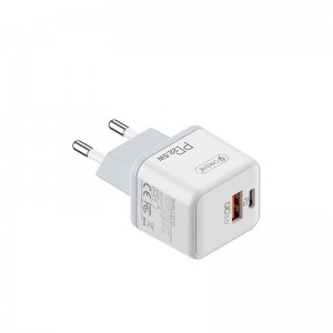 PD 18W Fast Charging Adapter Celebrat C-S3-EU QC 3.0 USB-A+Type-C Mobile Phone Charger