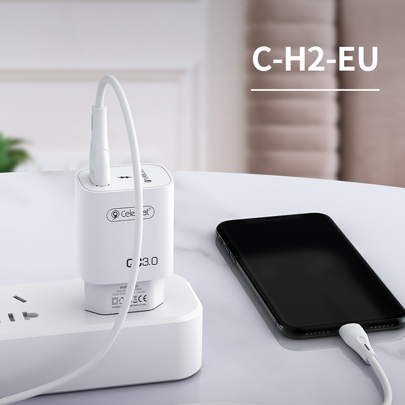 Factory Hot Sale Quick Charge 3.0 18W Celebrat C-H2-EU Mobile Phone Charger