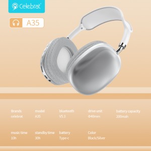 Бездротові навушники Celebrat A35 360° з панорамним звуковим ефектом