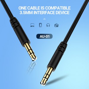 Cable d'àudio Celebrat AU-01 amb agulles xapades en or anti-oxidació de 3,5 mm mascle bidireccional