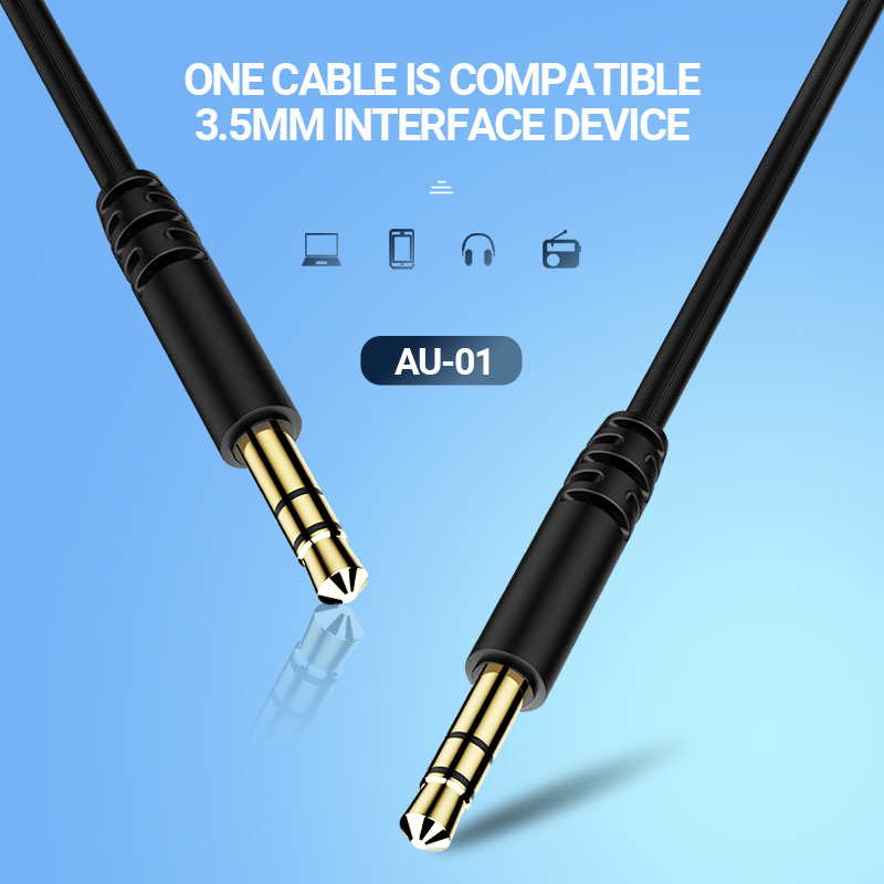 Ipagdiwang ang AU-01 Audio Cable na may two way male 3.5mm anti-oxidation gold-plated pin